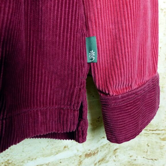 Urban Outfitters Corduroy Shacket Mens M Red Color Block Button Shirt Gorpcore - Picture 8 of 13